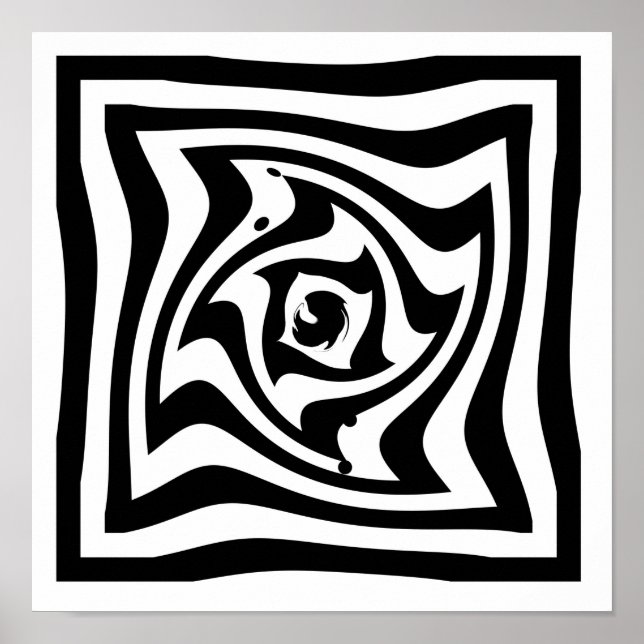 Psykedelisk teckning med optisk illusionseffekt poster (Framsidan)