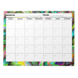Psykedelisk tom kalender anteckningsblock