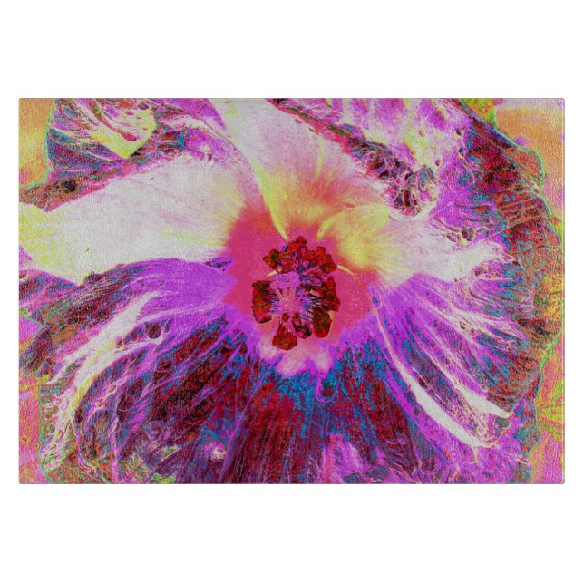 Psykedelisk Trippy Rainbow Färg Hibiscus Flower (Framsidan)
