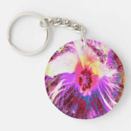 Psykedelisk Trippy Rainbow Färg Hibiscus Flower