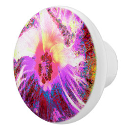 Psykedelisk Trippy Rainbow Färg Hibiscus Flower Knopp