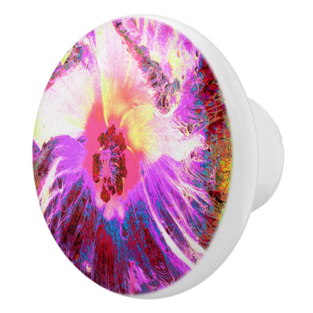 Psykedelisk Trippy Rainbow Färg Hibiscus Flower Knopp (Höger)