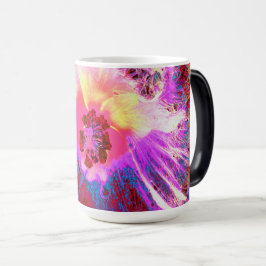 Psykedelisk Trippy Rainbow Färg Hibiscus Flower Magisk Mugg
