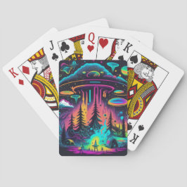 Psykedelisk UFO Fantasy Art Casinokort
