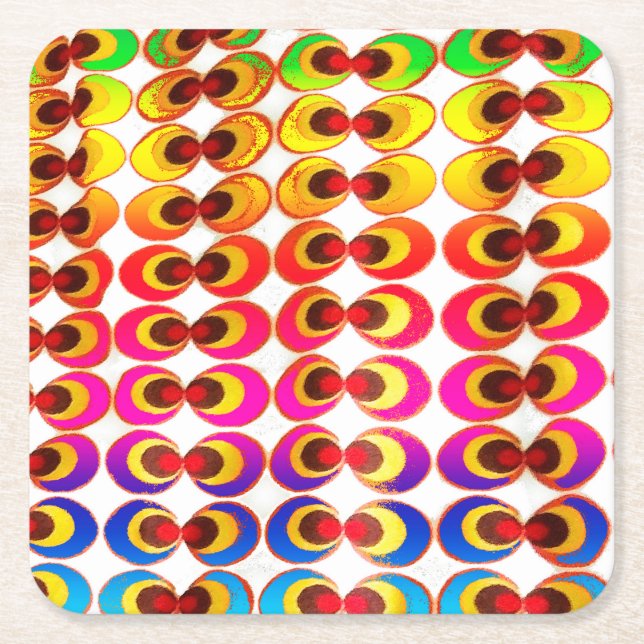 Psykedelisk väv underlägg papper kvadrat (Framsidan)