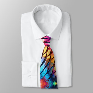Psykedelisk Vibrant Färg Mönster Slips