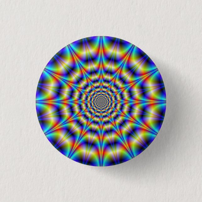 Psykedelisk Wheel Pinback-knapp Knapp (Framsida)