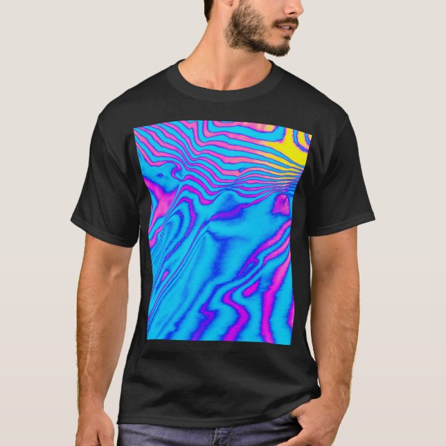 Psykedelisk zebra: Neon Fluorescent Backgr T Shirt (Framsida)