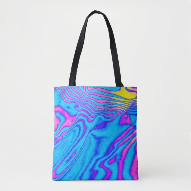 Psykedelisk zebra: Neon Fluorescent Backgr Tygkasse (Framsida)
