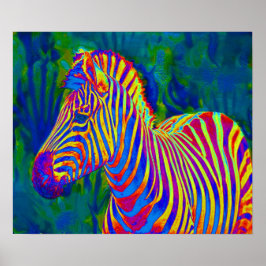 psykedelisk zebra poster