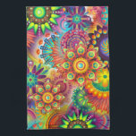 Psykedeliska blommor kökshandduk<br><div class="desc">Psykedeliska blommor kökshandduk för att avgränsa köksområdet.</div>