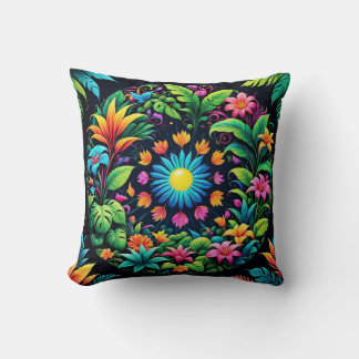 Psykedeliska blommor kudde