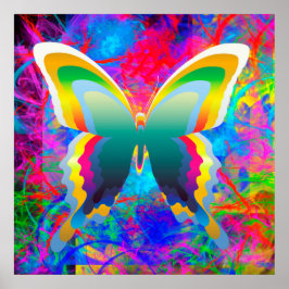 Psykedeliska Butterflies Poster