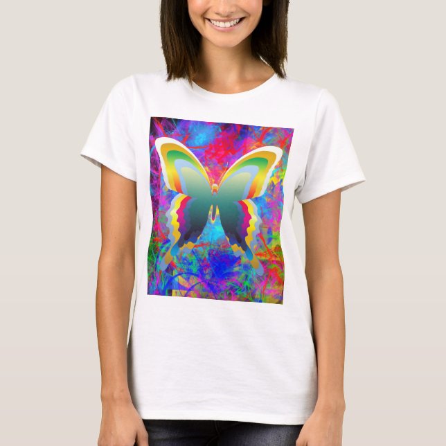 Psykedeliska Butterflies T Shirt (Framsida)