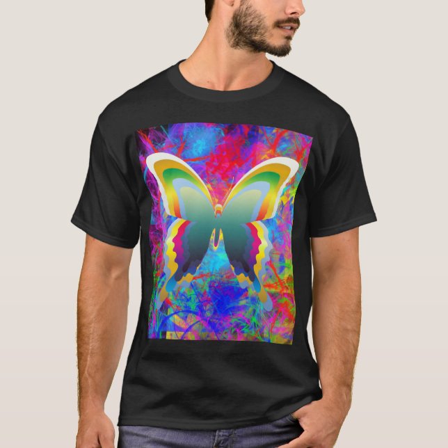 Psykedeliska Butterflies T Shirt (Framsida)