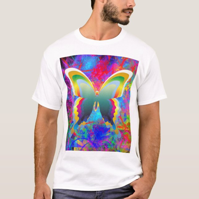 Psykedeliska Butterflies T Shirt (Framsida)