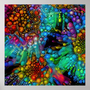 Psykedeliska Daisy för Bubble Burst-Abstrakt Poster