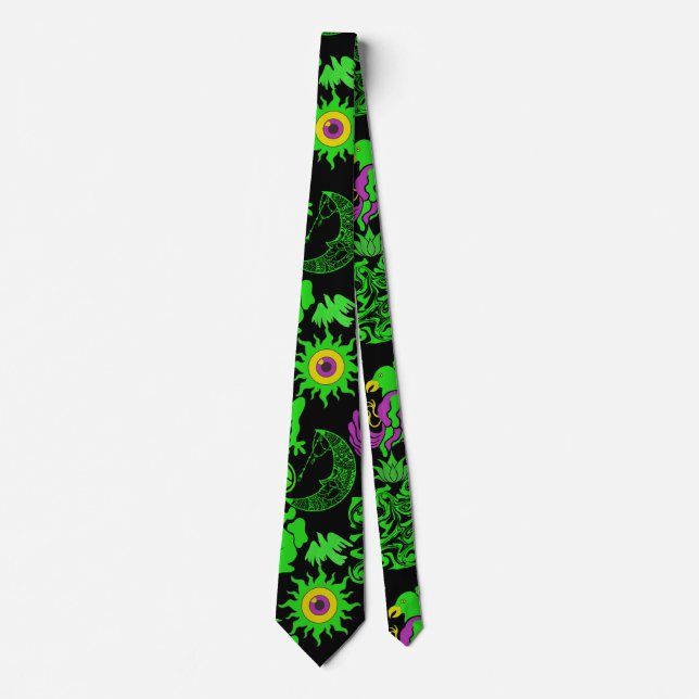 Psykedeliska djur mönster Black BG Slips (Framsida)
