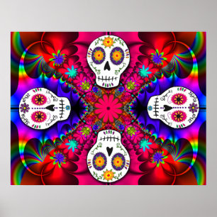 Psykedeliska Döskallar Poster