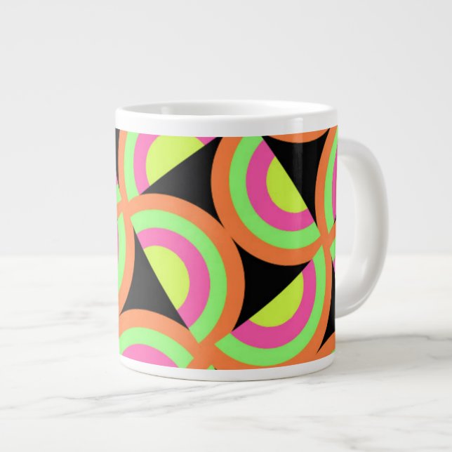 Psykedeliska fyrkanter jumbo mugg (Framsida höger)