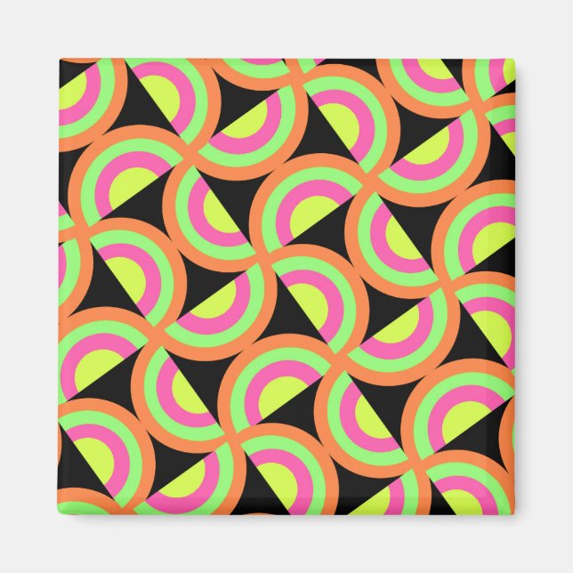 Psykedeliska fyrkanter magnet (Framsidan)