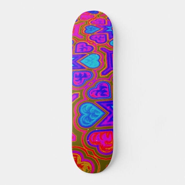 Psykedeliska Hearts Skateboard (Framsida)