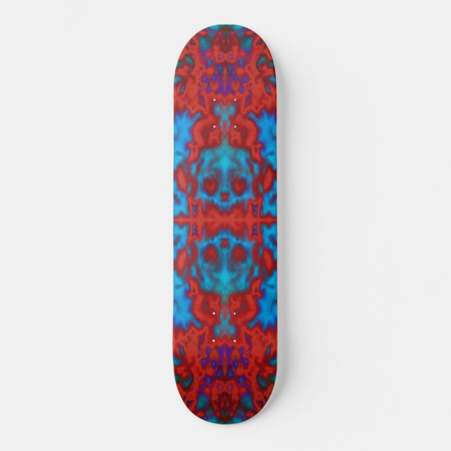 Psykedeliska kaleidoskop-döskallar mönster mini skateboard bräda 18,7 cm (Framsida)
