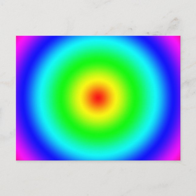 Psykedeliska konstgåvor: Funky Regnbåkretsar Vykort (Framsida)