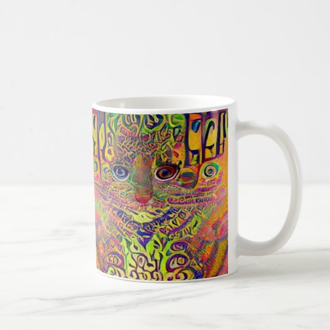 Psykedeliska kool Kats 19 Kaffemugg (Höger)