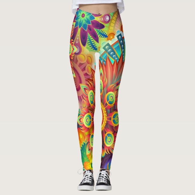 psykedeliska leggins leggings (Framsida)