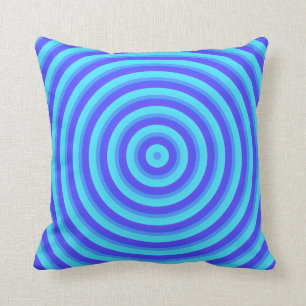 Psykedeliska neon Blue Circles Kudde