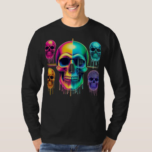 Psykedeliska Neon-Döskallar: En stark digital kons T Shirt