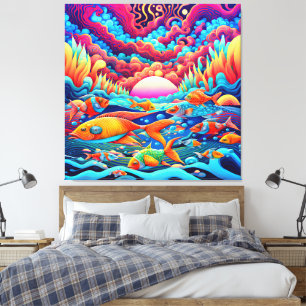 Psykedeliska oceanen canvastryck