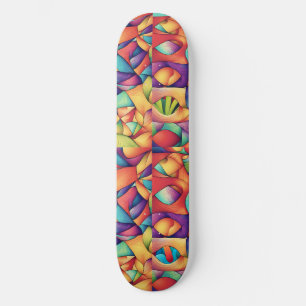 Psykedeliska oceanen mini skateboard bräda 18,5 cm