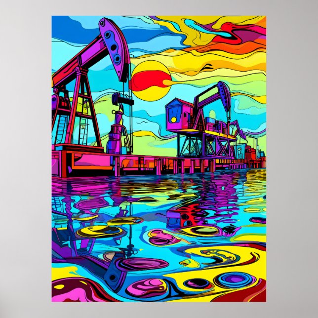 Psykedeliska oljerigaser: industriella nytändninga poster (Framsidan)