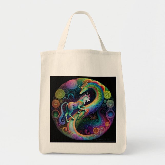 Psykedeliska rounds Dragon Design Tygkasse (Framsidan)