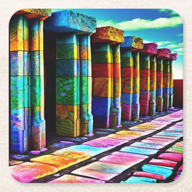 Psykedeliska stenar underlägg papper kvadrat (Framsidan)