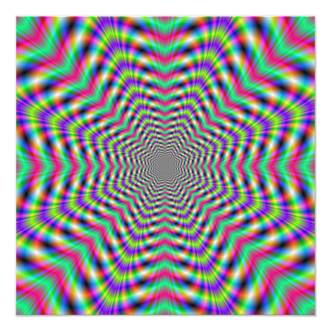 Psykedeliska stjärnor i stjärnor fototryck (Framsidan)