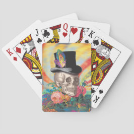 Psykedeliska Top hat Skull-uppspelningskort Kortlek