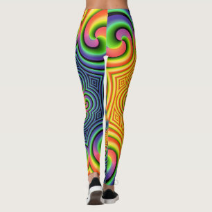Psykedeliska vridande brottbenen leggings