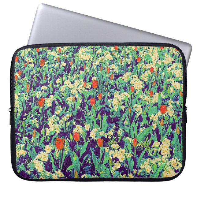 Psykedeliskt blomsterband 03 laptop fodral (Framsidan)