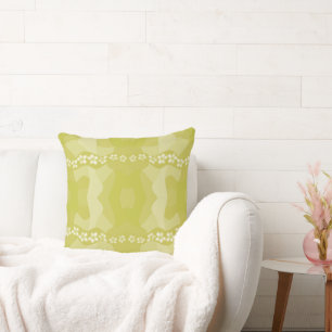Psykedeliskt Daisy Chain Patchwork - Oliv grönt Kudde