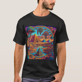 Psykedeliskt egyptiskt liggande t shirt
