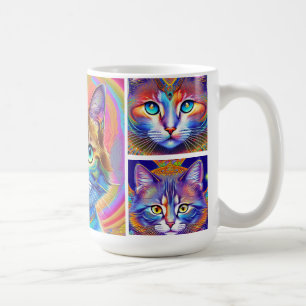Psykedeliskt färgat Royal Katt Kaffemugg
