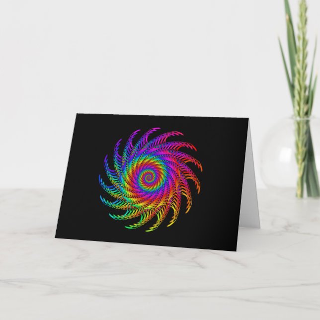 Psykedeliskt gratulationskort för Rainbow Spiral Kort (Framsida)