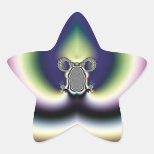 Psykedeliskt hjärta stjärnformat klistermärke