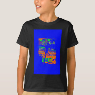 Psykedeliskt hopp från Förenade Stater: Blue Unity Tee Shirt