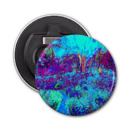 Psykedeliskt, intsionistiskt, blått trädgårdslands flasköppnare