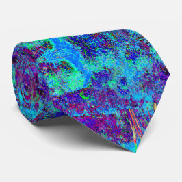 Psykedeliskt, intsionistiskt, blått trädgårdslands slips