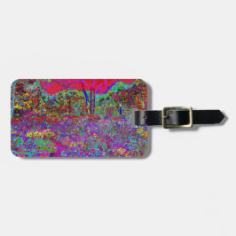 Psykedeliskt krementellt trädgårdslandskap bagagebricka